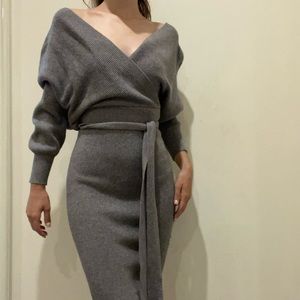 Grey knit dress